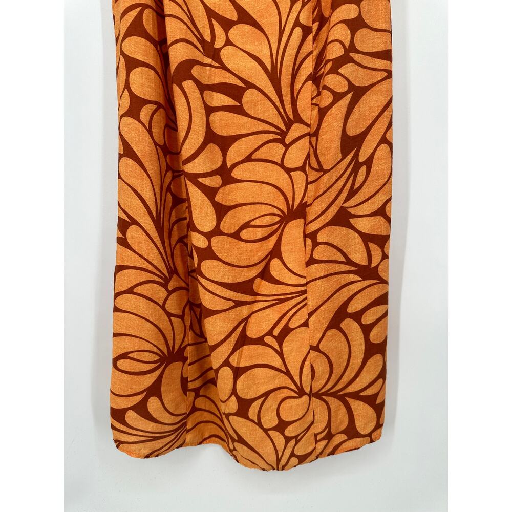 Zara Orange Patterned Midi Dress - Picture 9 of 14